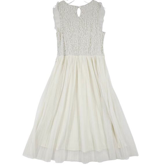 Nannette White Lace & Ruffle Layered Sleeveless Party Dress Girl Size 12 3707 - Picture 2 of 9